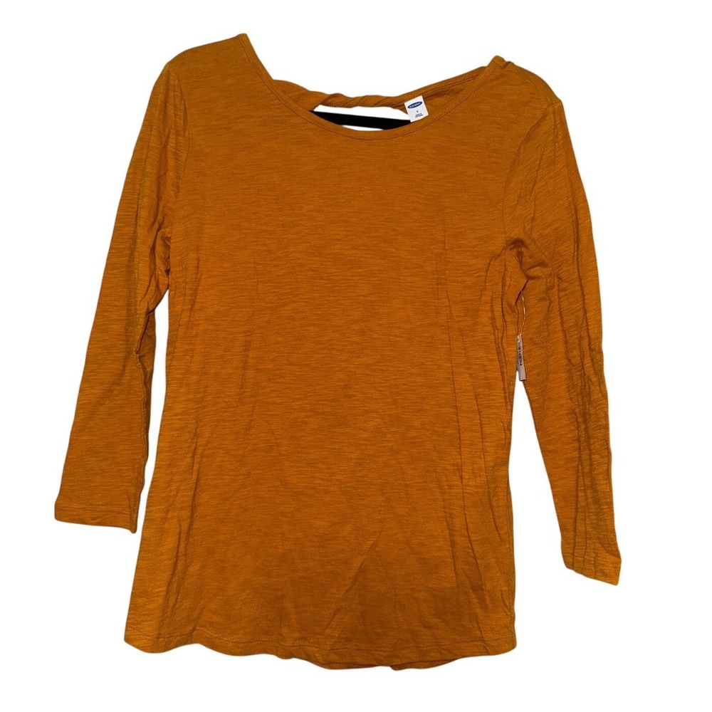 Old Navy Mustard Yellow Twist Back Long Sleeve Top Size Small NWT‎